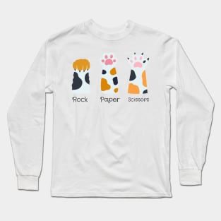 Cat Paw Games: Unleash the Rock, Paper, Scissors Fun Long Sleeve T-Shirt
